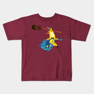 Peppe, the Super Puppy versus Flying Broom Kids T-Shirt